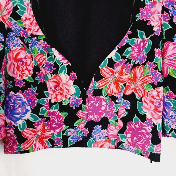 Zara, Crop Top, Size Small, Floral, Sweetheart Neckline, Short Puffy Sleeves - Picture 5 of 16